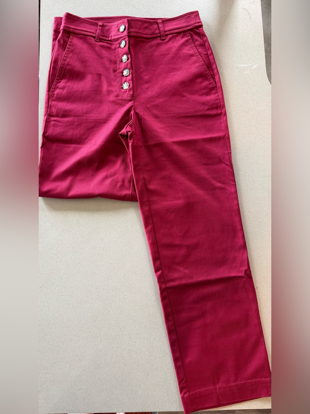LOFT Wide Leg Pants — Raspberry - Picture 4 of 6